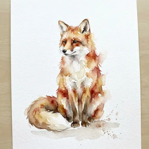 Fuchs als Aquarellmalerei