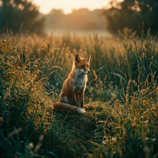 Fuchs im hohen Gras, filmisch abgestimmt